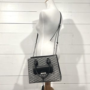 Michael Kors black and grey leather chain strap purse